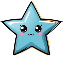 AI generated cute star cartoon style png