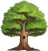 AI generated an animated tree with green leaves and grass png