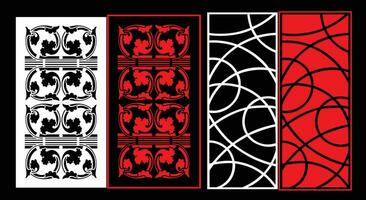 Decorative wall panels set Jali design CNC pattern, cnc design furniture vector