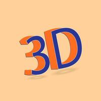 3d estilo texto efecto con degradado color gráfico estilo y modelo vector