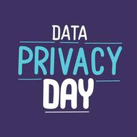 Data Privacy Day banner. Handwriting lettering Data privacy day text square composition. Hand drawn vector art.