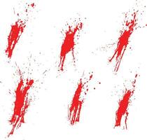 Vampire set of blood splatter isolated background vector