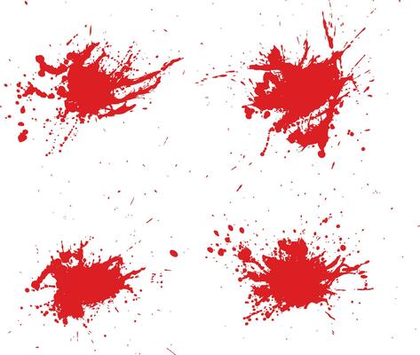 Red blood splatter template collection