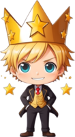 AI generated a cartoon boy with a crown on his head png