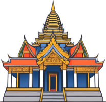 ai généré thaïlandais bouddhiste temple illustration, png, wat pho png