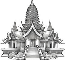 ai généré thaïlandais bouddhiste temple illustration, png, wat pho png