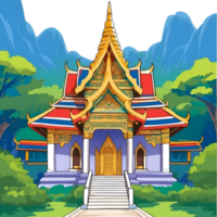 AI generated thai temple clipart png