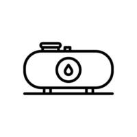 petróleo tanque icono vector en línea estilo