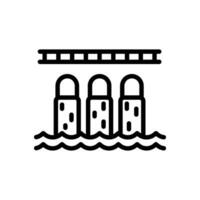 dam icon vector in line style