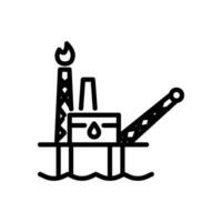 oil mining icon vector in line style