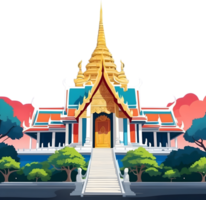 ai generato tailandese buddista tempio illustrazione, png, wat pho png