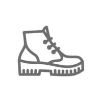 Combat boots vector line icon. Trendy army boot, unisex and editable stroke outline.