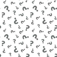 Question mark seamless pattern design. Vector black and white background.