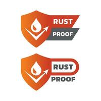 Rust proof with shield vector labels. Rustproof and resistant label set.