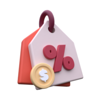 unique 3d rendering online shopping tag price icon .Realistic vector illustration png