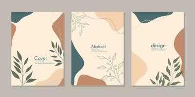 Cover template with floral pattern. beauty botanical abstract background. size A4 for poster, greeting and business card, invitation, flyer, banner, brochure, email header, advertising, and page cover vector