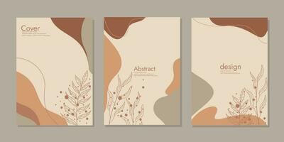 Cover template with floral pattern. beauty botanical abstract background. size A4 for poster, greeting and business card, invitation, flyer, banner, brochure, email header, advertising, and page cover vector