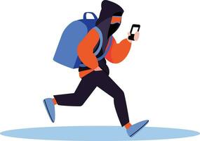 Hand Drawn Thief or hacker in concept Cyber Security in flat style vector