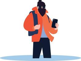 Hand Drawn Thief or hacker in concept Cyber Security in flat style vector