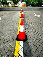 road divider sign cones photo