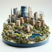 AI generated 3D miniature model of the city photo