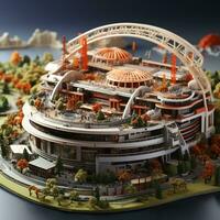 AI generated 3D miniature model of the stadium photo