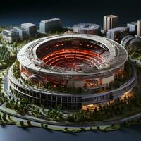 AI generated 3D miniature model of the stadium photo