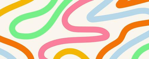 Abstract bold line color cute style on white background vector