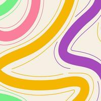 Abstract line color cute style on white background vector