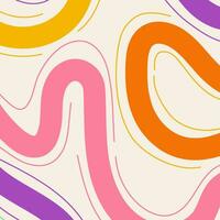 Banner abstract line cute color style vector