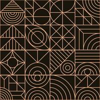 Geometry pattern gold line minimal 20s bauhaus style vector