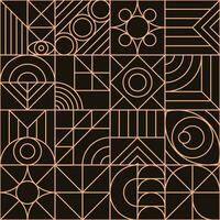 Geometry pattern gold line minimal 20s bauhaus style vector