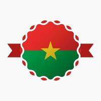 Creative Burkina Faso Flag Emblem Badge vector