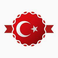 Creative Turkey Flag Emblem Badge vector