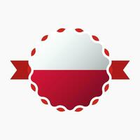 Creative Poland Flag Emblem Badge vector