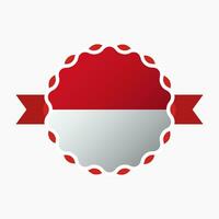 Creative Indonesia Flag Emblem Badge vector