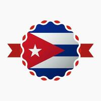 Creative Cuba Flag Emblem Badge vector