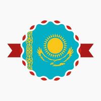 Creative Kazakhstan Flag Emblem Badge vector