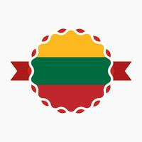 Creative Lithuania Flag Emblem Badge vector