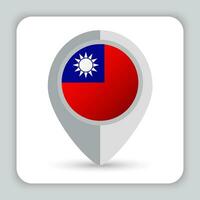 Taiwán bandera alfiler mapa icono vector