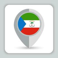 Equatorial Guinea Flag Pin Map Icon vector