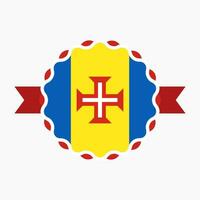 Creative Madeira Flag Emblem Badge vector