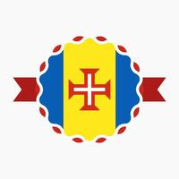 Creative Madeira Flag Emblem Badge vector