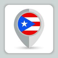 puerto rico bandera alfiler mapa icono vector