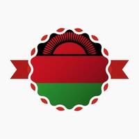 Creative Malawi Flag Emblem Badge vector