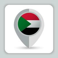 Sudan Flag Pin Map Icon vector