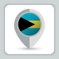 bahamas bandera alfiler mapa icono vector