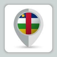 Central African Republic Flag Pin Map Icon vector