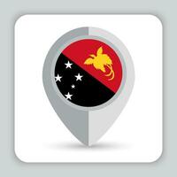 Papua New Guinea Flag Pin Map Icon vector