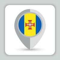 Madeira Flag Pin Map Icon vector